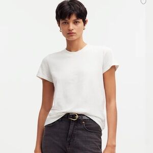 NWT Madewell white the shrunken tee premium standard shirt relaxed fit XS